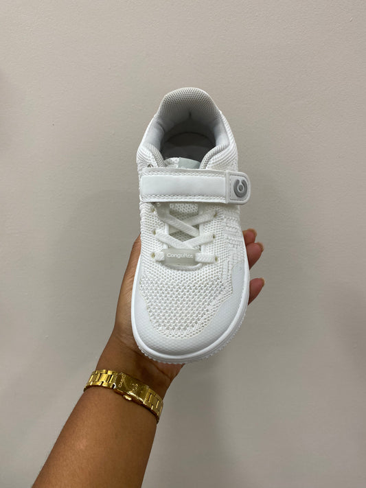 Zapato colegio respetuoso Goflex blanco malla transpirable