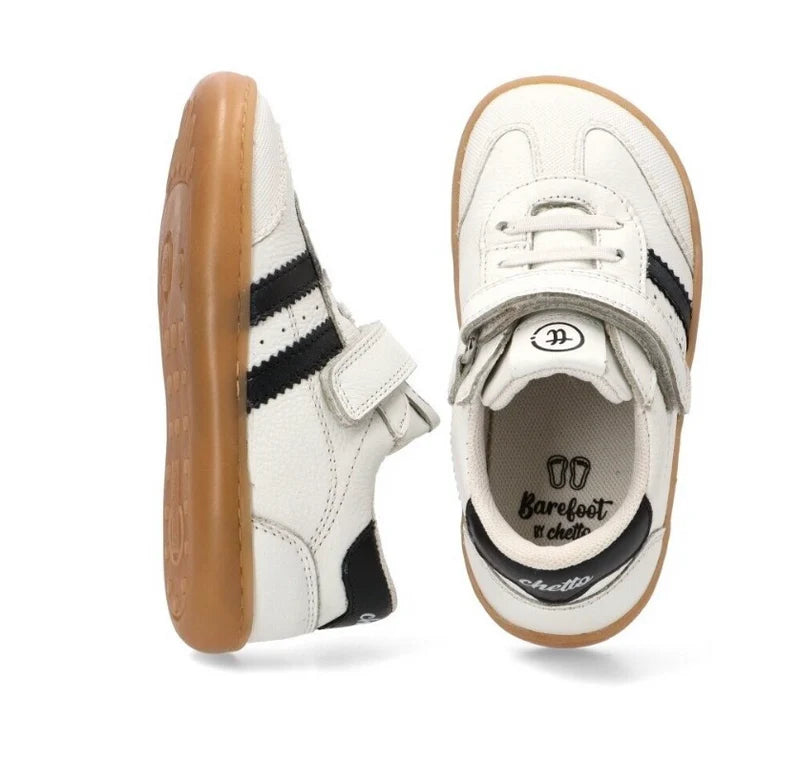 Chetto | Zapatilla Barefoot Blanca con Bandas negras