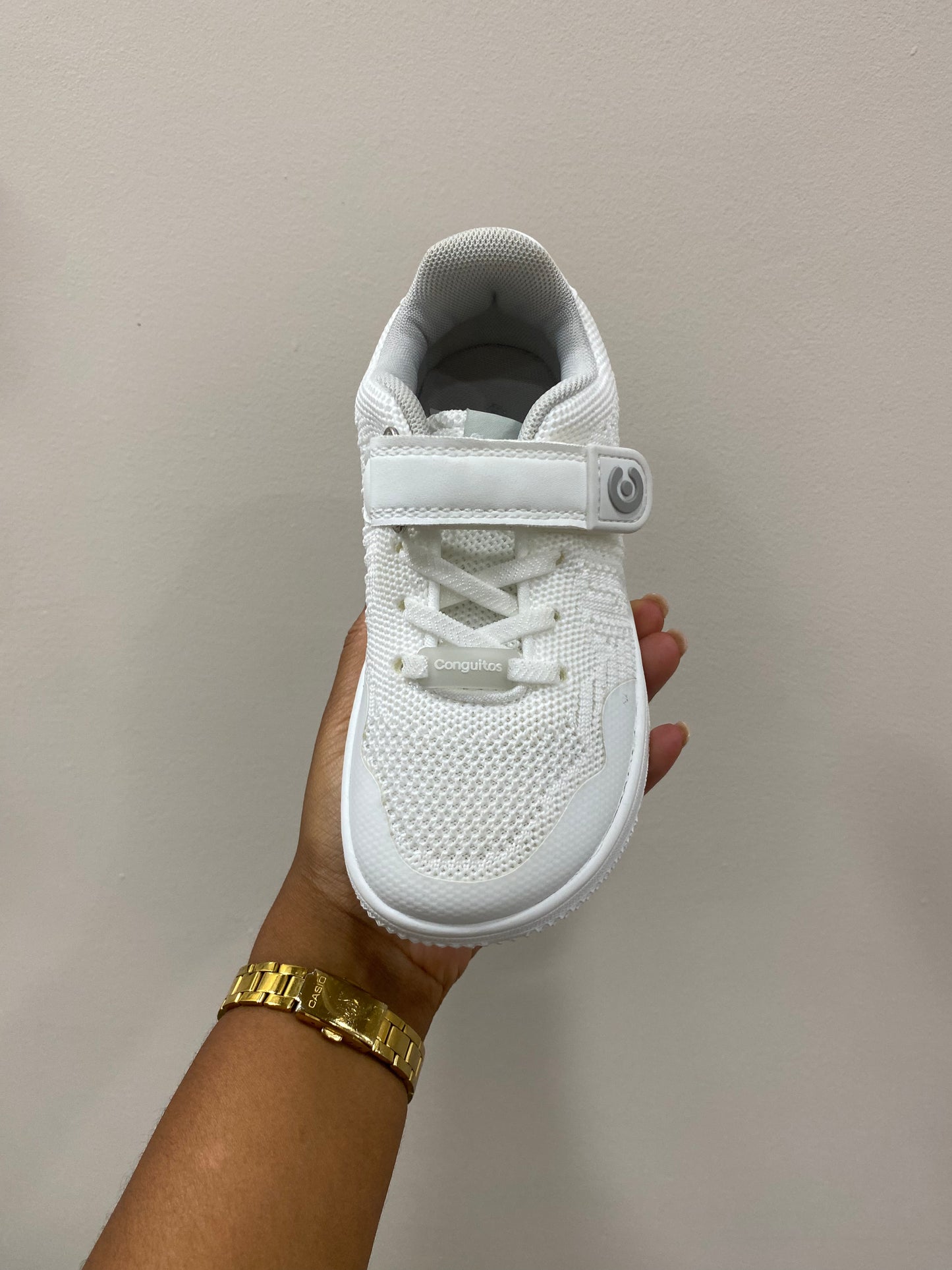 Zapato colegio respetuoso Goflex blanco malla transpirable