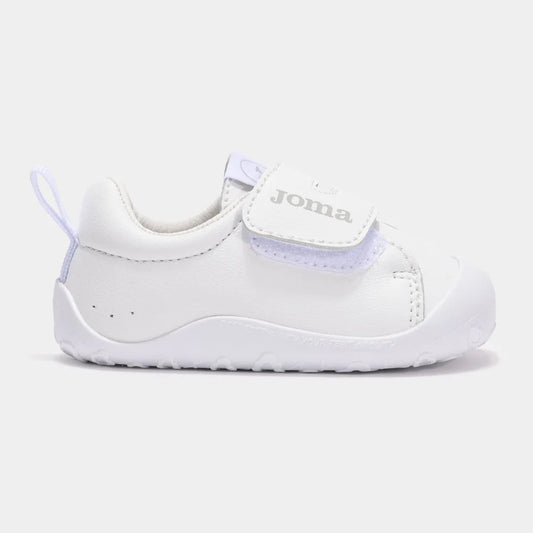 Lateral de las zapatillas Joma Teddy Baby blancas para bebé