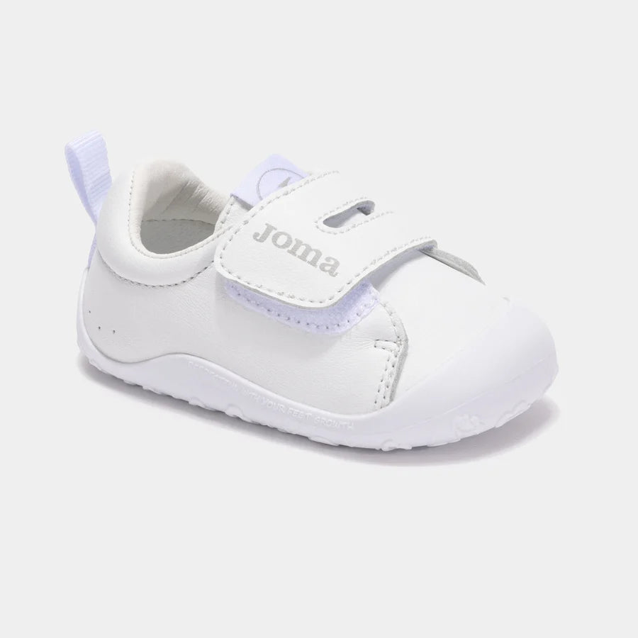 Zapatillas Joma Teddy Baby blancas barefoot, vista lateral