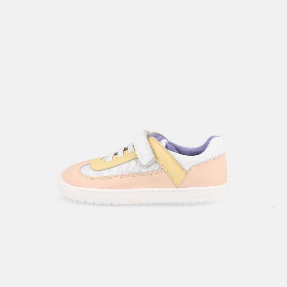 Deportivas barefoot niña Blanditos Berlin blanco y rosa