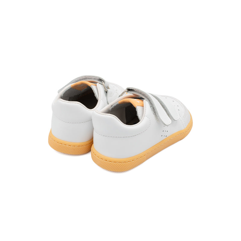 Deportivas barefoot infantiles Titanitos Iker blanco y naranja - imagen 3
