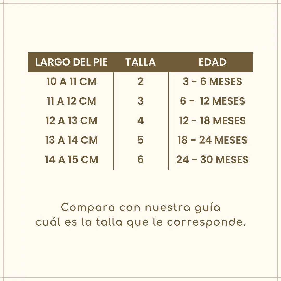Guía de tallas Minimox