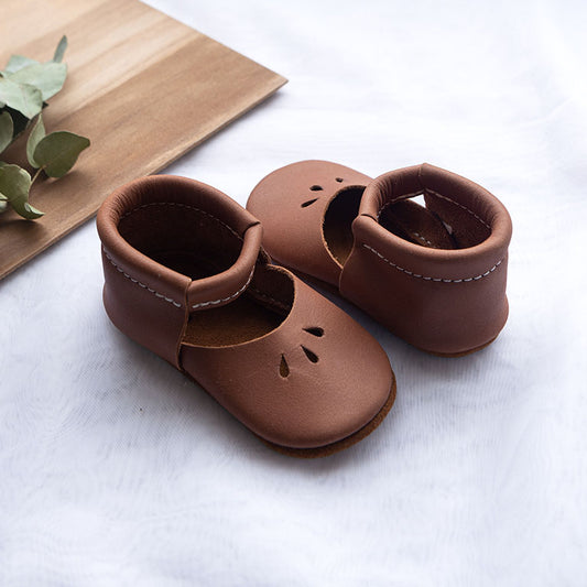 Mocs Minimox Evita caramelo de piel para bebé