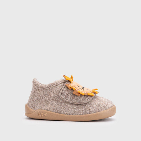 IGOR - ZAPATILLA DE CASA LEON TAUPE