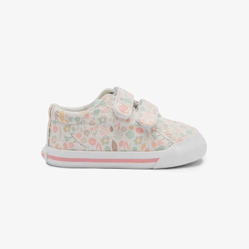 Zapatillas barefoot bebé Conguitos de lona con flores