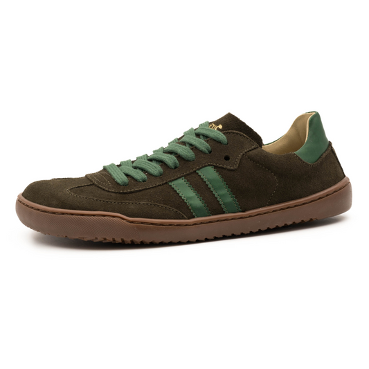 Zapatillas barefoot hombre FlexiNens verdes de serraje