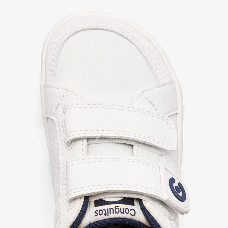 Zapatillas colegiales Conguitos blancas y azul marino