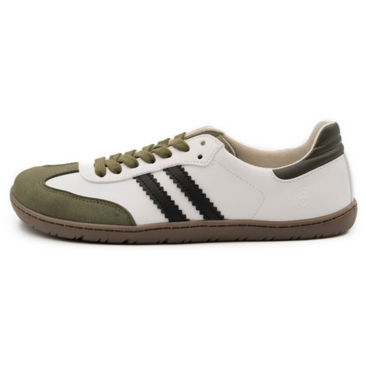 Zapatillas Coqueflex barefoot kaki, blanco y negro