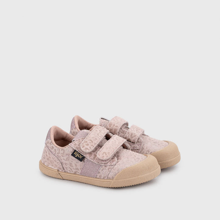 Zapatillas Igor leopardo rosa de niña, detalle