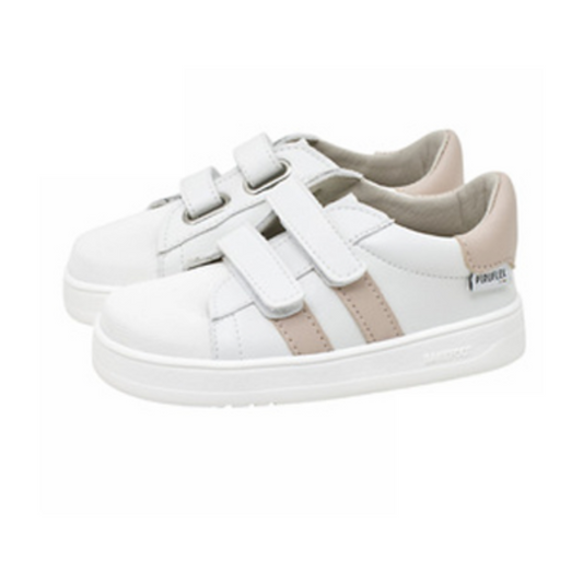 Zapatillas Piruflex barefoot blanco y rosa