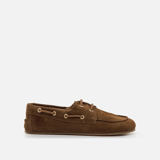 Zapatos barefoot mujer Mustang Free Mia náutico serraje roble