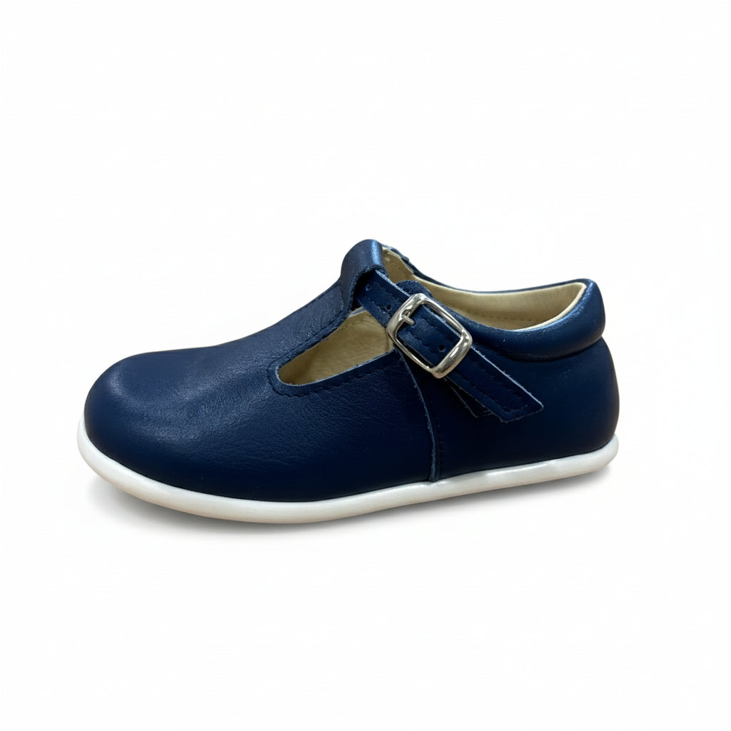 Zapatos pepito barefoot niño Flexinens piel azul